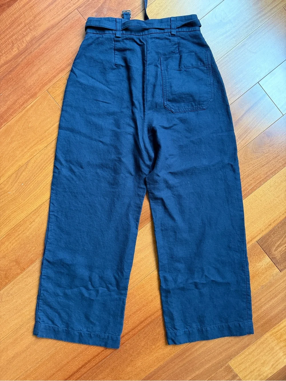 Banana Republic High-Rise Wide Leg Navy Linen Pants